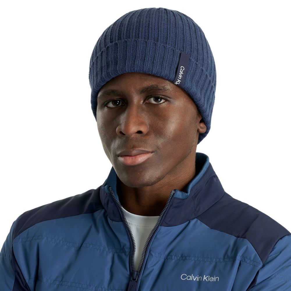 Calvin Klein Albon Ribbed Golf Beanie 2026 - CKMA26211 Dark Denim