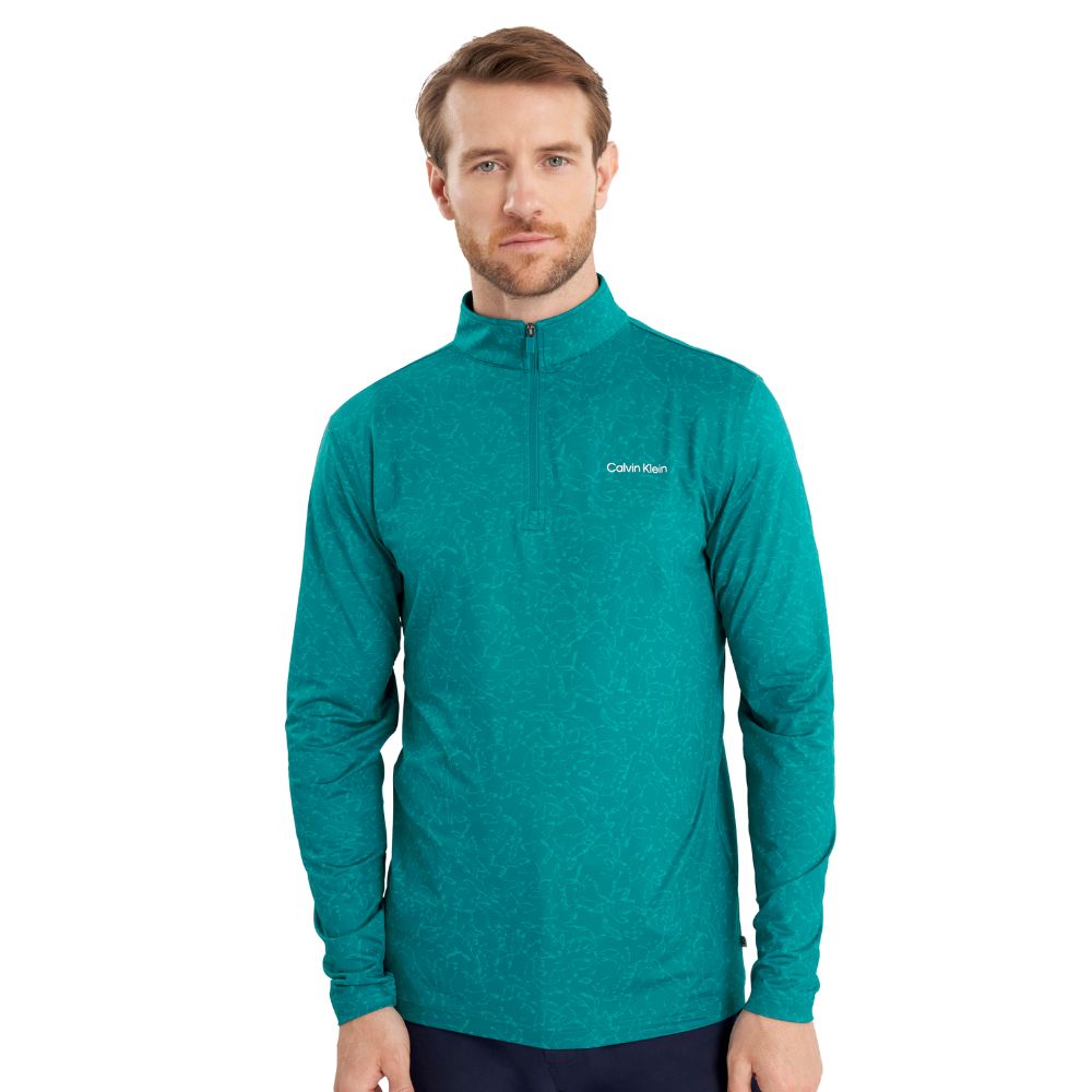 Calvin Klein Printed Newport 1/2 Zip Golf Top 2025 CKMS25956 - Sea Green