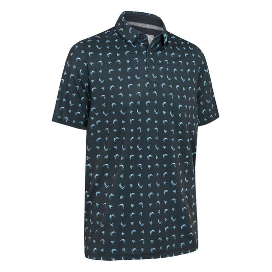 Callaway Abstract Chev Golf Polo Shirt - Caviar S Caviar 002
