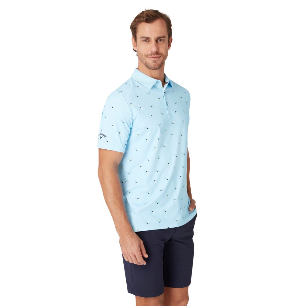 Callaway All Over Birdie Mens Golf Polo Shirt 2025 - Artic Paradise
