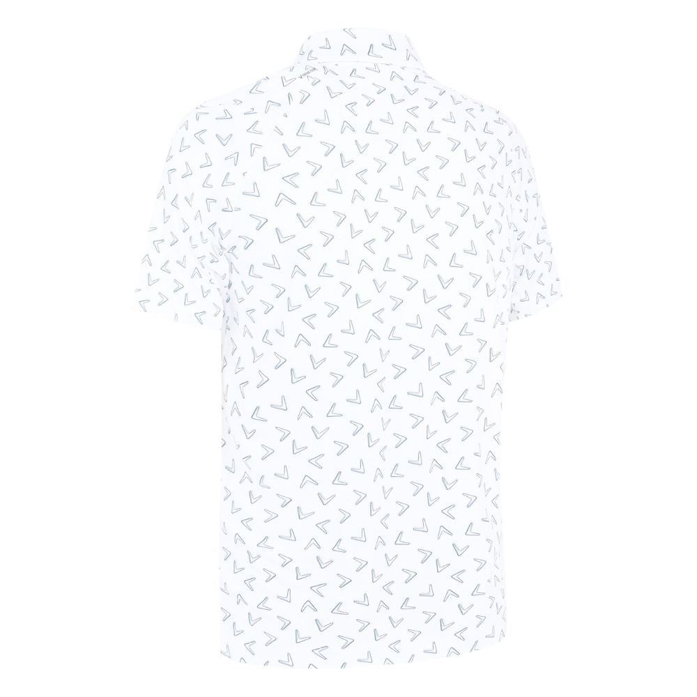 Callaway All Over Large Chev Mens Golf Polo Shirt 2025 - Bright White