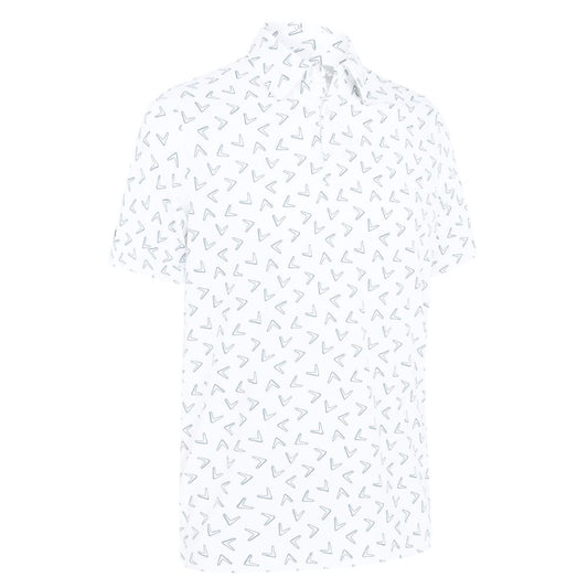 Callaway All Over Large Chev Mens Golf Polo Shirt 2025 - Bright White Bright White 100 M