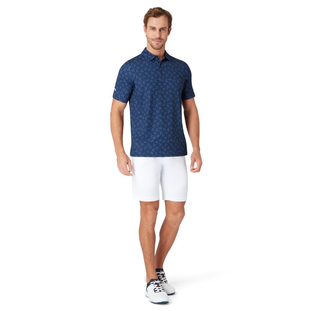 Callaway All Over Large Chev Mens Golf Polo Shirt 2025 - Peacoat