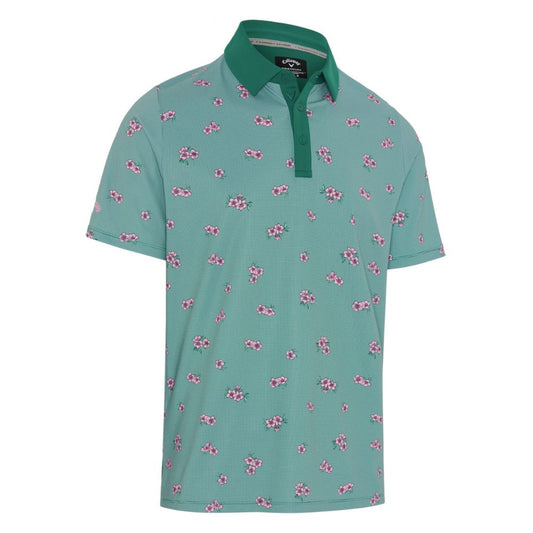 Callaway Azalea Gingham Print Golf Polo 2026 - CGKSG084-326 Galapaogos Green 326 M