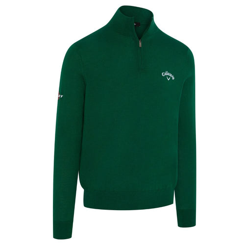 Callaway Odyssey Blended Merino 1/4 Zip Men's Golf Sweater - CGGF80M1-304 Deep Galapaogos Green 304 M