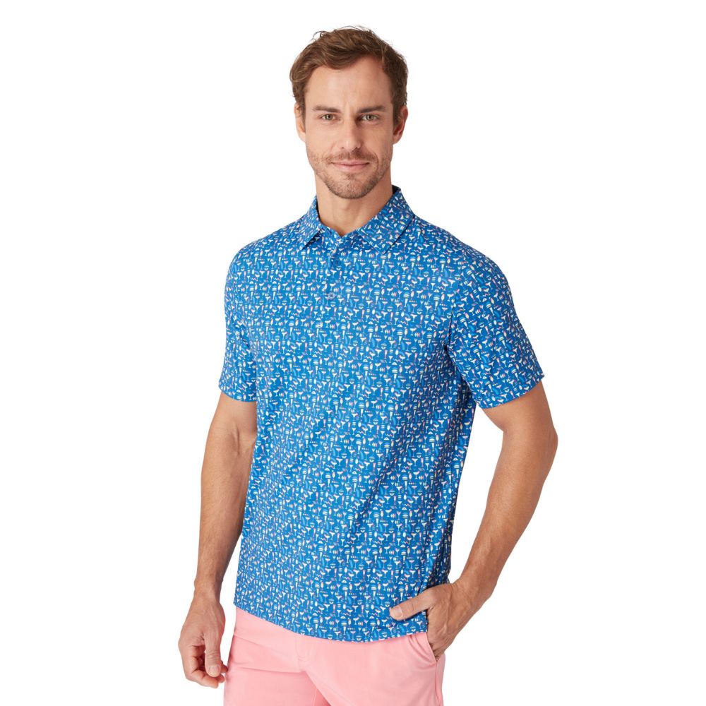Callaway Cocktail Print Golf Polo Shirt - Galaxy Blue