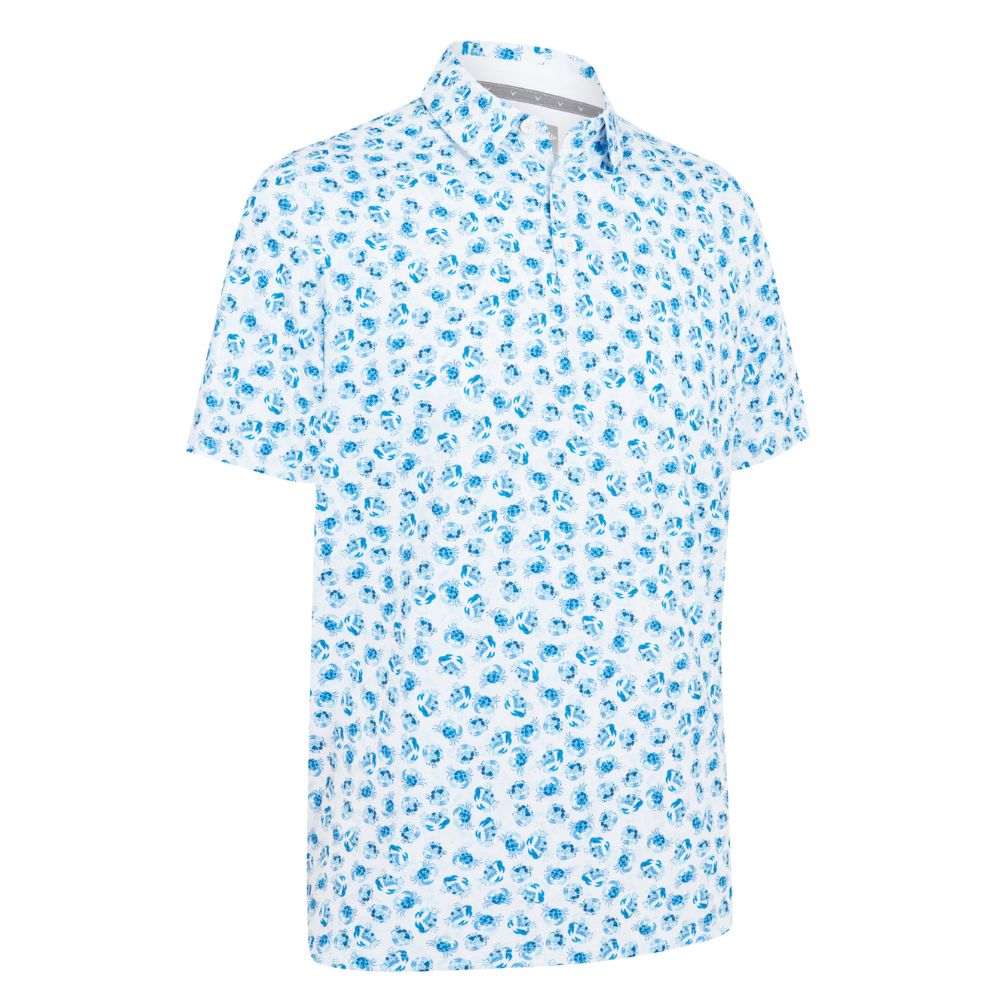 Callaway Crab Novelty Mens Golf Polo Shirt 2025 - Bright White Bright White 100 M