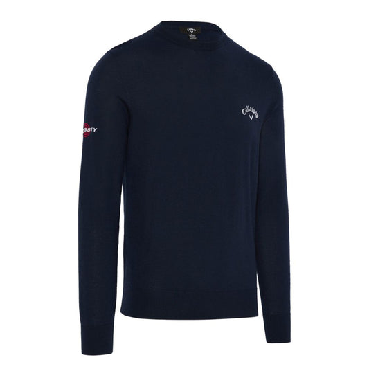 Callaway Crew Neck Merino Mix Mens Golf Sweater 2026 - CGGFF0T9-410 Navy Blue 410 M