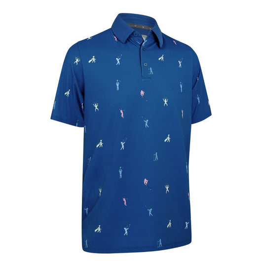 Callaway Time Lapse Print Golf Polo Shirt - Galaxy Blue S Galaxy Blue 402