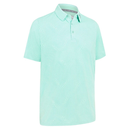 Callaway Warped Gingham Print Mens Golf Polo Shirt 2025 - Neptune Green Neptune Green 313 M