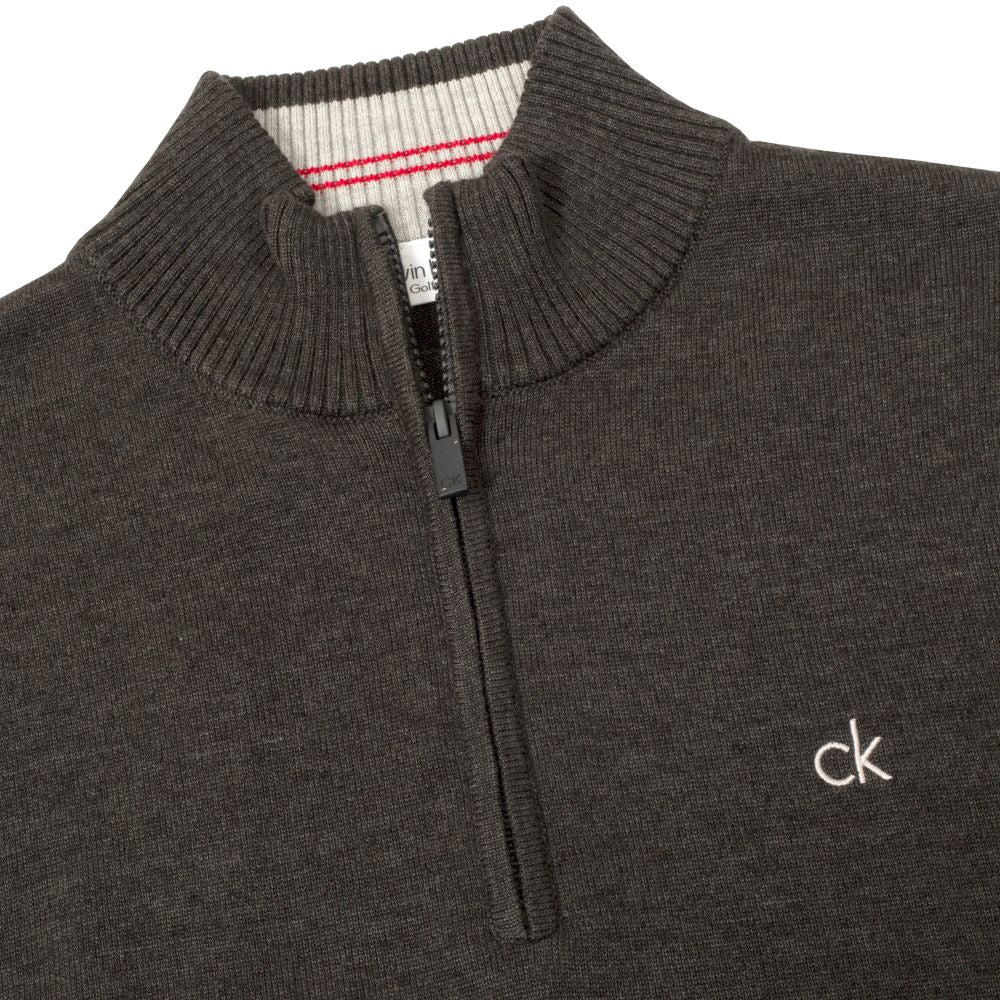 Calvin Klein Avenue 1/2 Zip Golf Top 2026 C10270 - Charcoal Marl