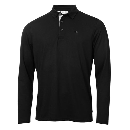 Calvin Klein Bayard Long Sleeve Golf Polo Shirt 2025 - Black Black M