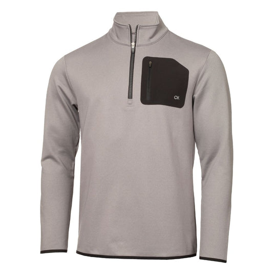 Calvin Klein Delta 1/2 Zip Mid Layer Golf Pullover Top - Silver Marl Silver Marl M