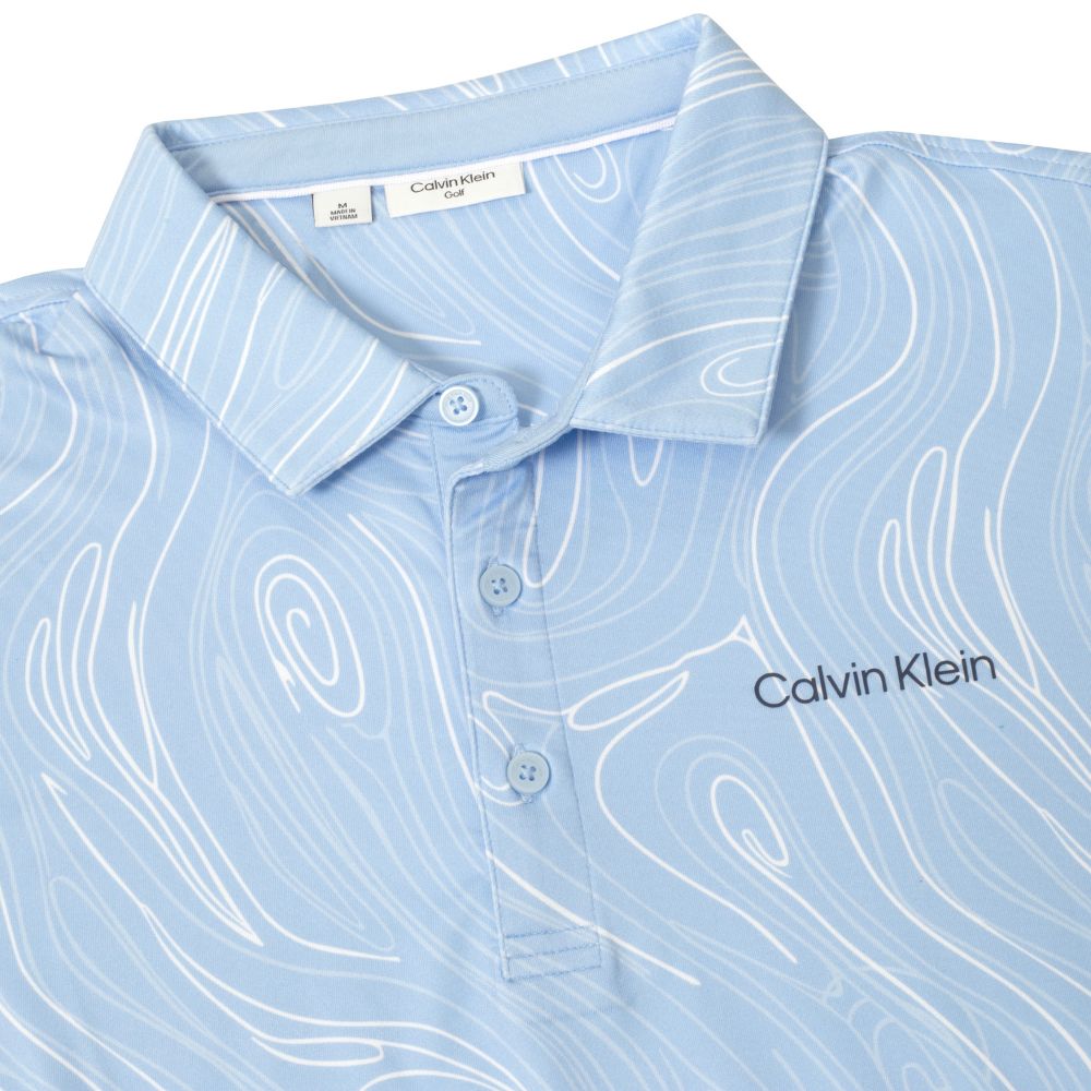 Calvin Klein Marble Print Golf Polo 2026 - CKMS26157 - Blue Bell