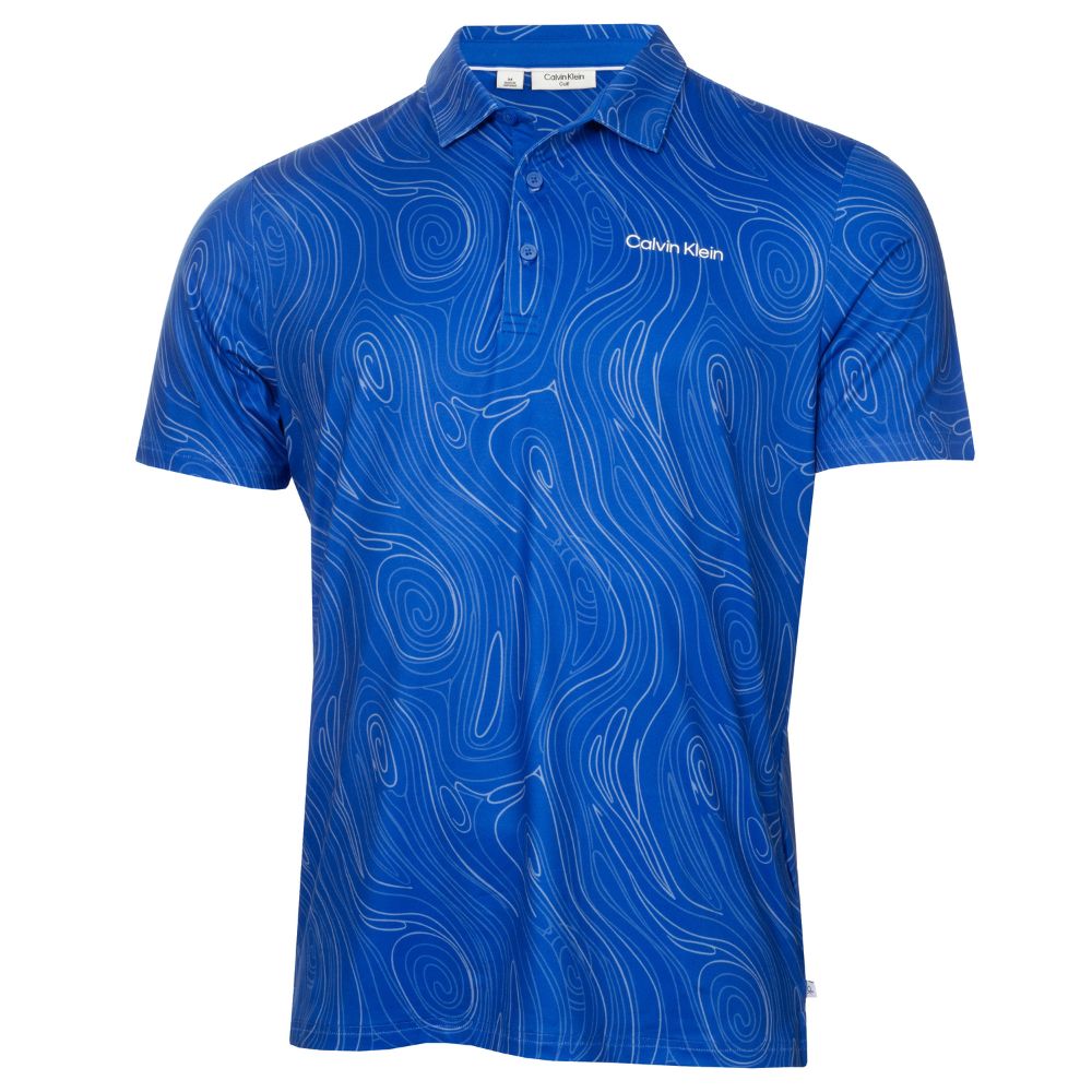 Calvin Klein Marble Print Golf Polo 2026 - CKMS26157 - Sapphire Sapphire M