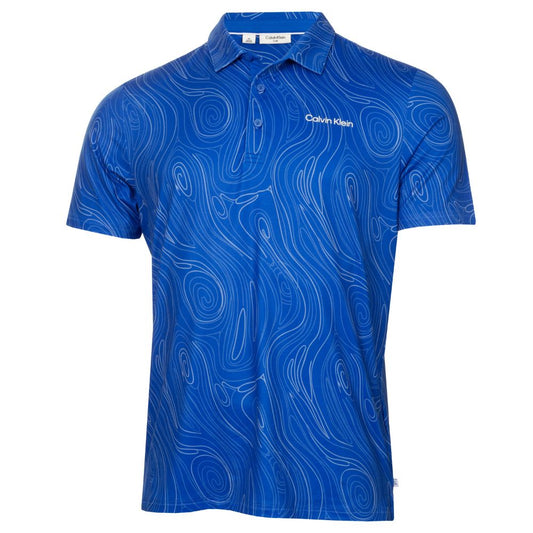 Calvin Klein Marble Print Golf Polo 2026 - CKMS26157 - Sapphire Sapphire M
