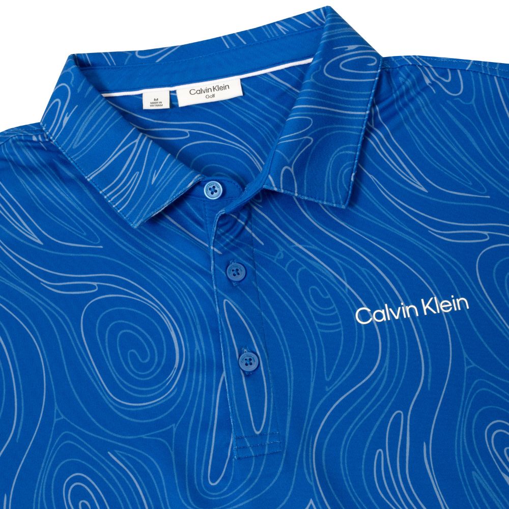Calvin Klein Marble Print Golf Polo 2026 - CKMS26157 - Sapphire