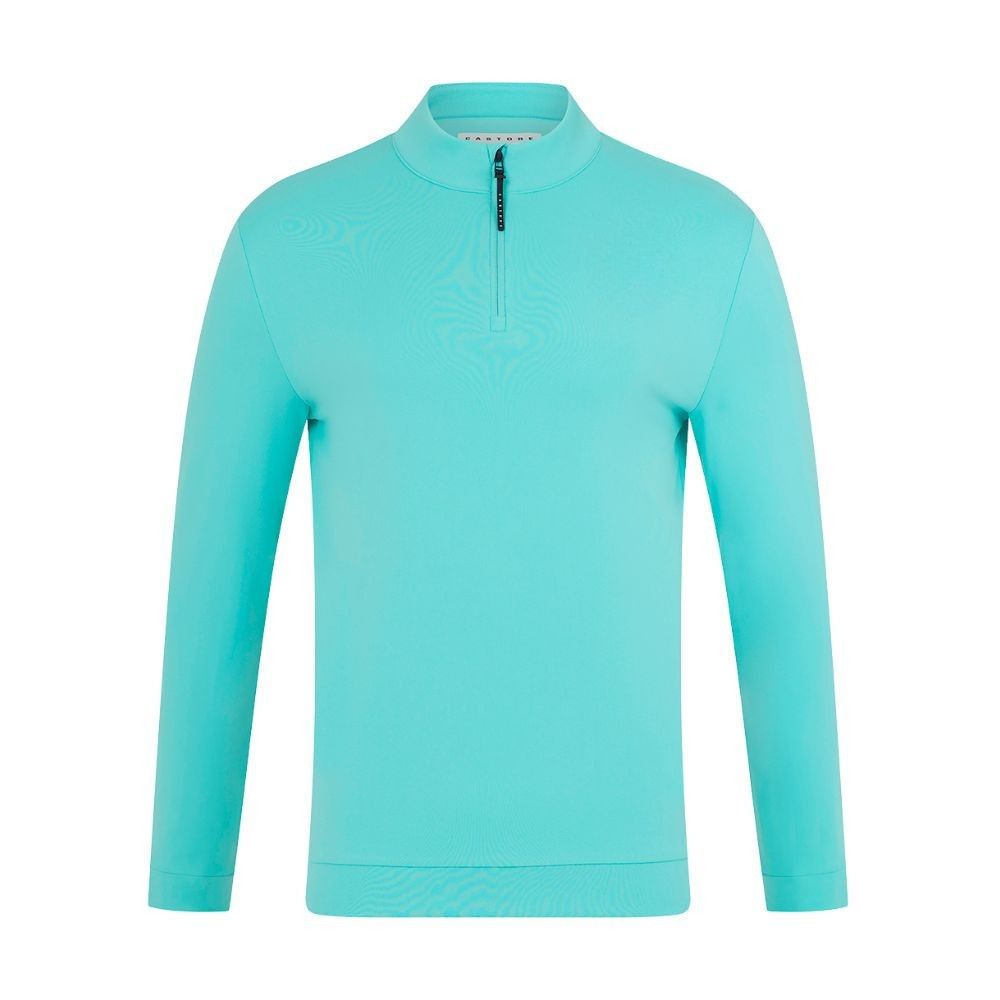 Castore Club Classic Quarter Zip Long Sleeve Golf Top GMC40686.B 041 Light Aqua / White Size Options