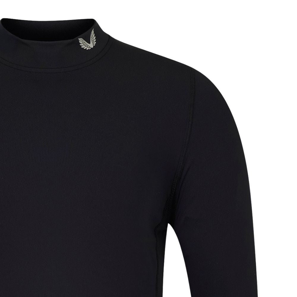 Castore Club Thermal Long Sleeve Mens Golf Mock Neck Top 2025 - Black / Alloy