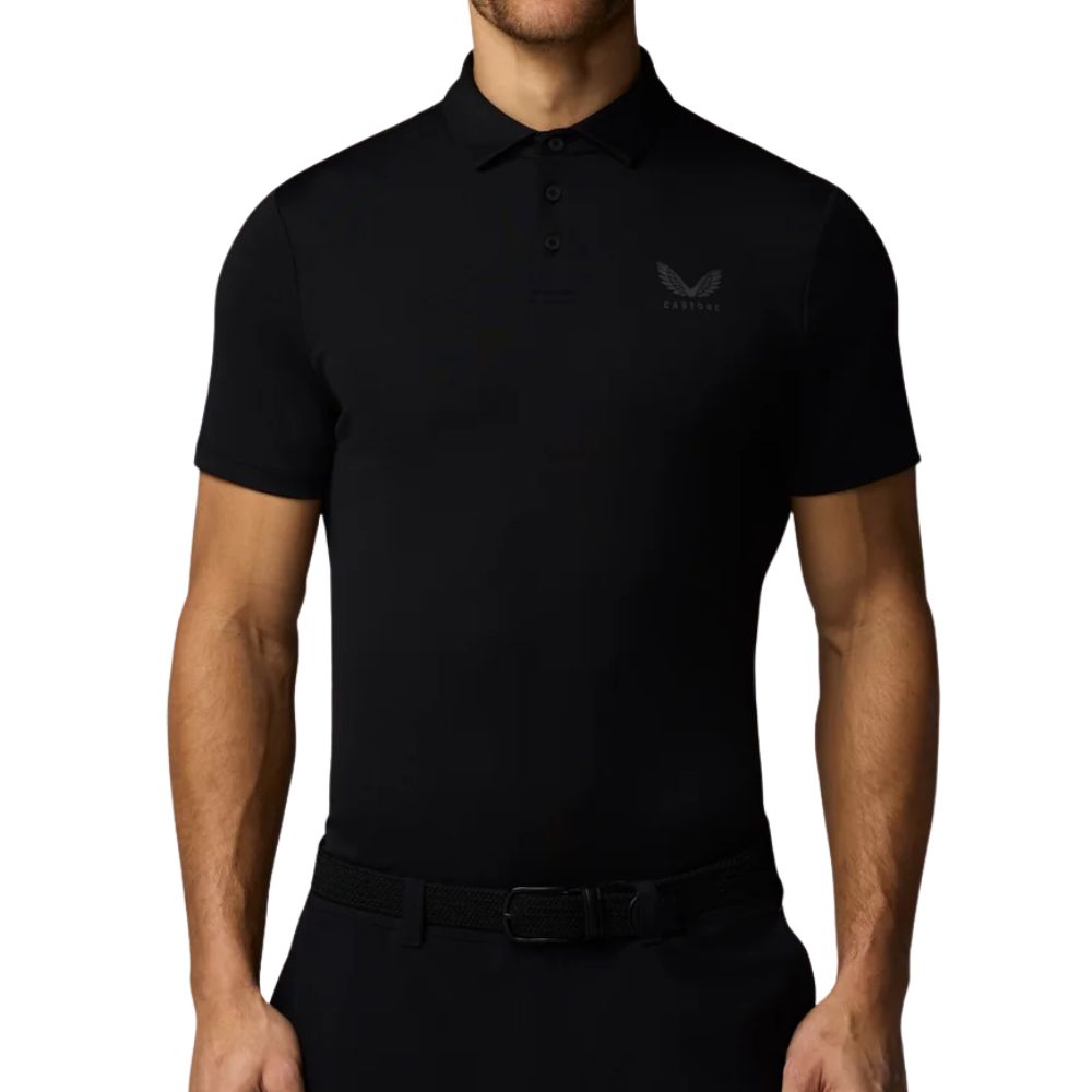 Castore Essential Short Sleeve Golf Polo - Black / Gunmetal