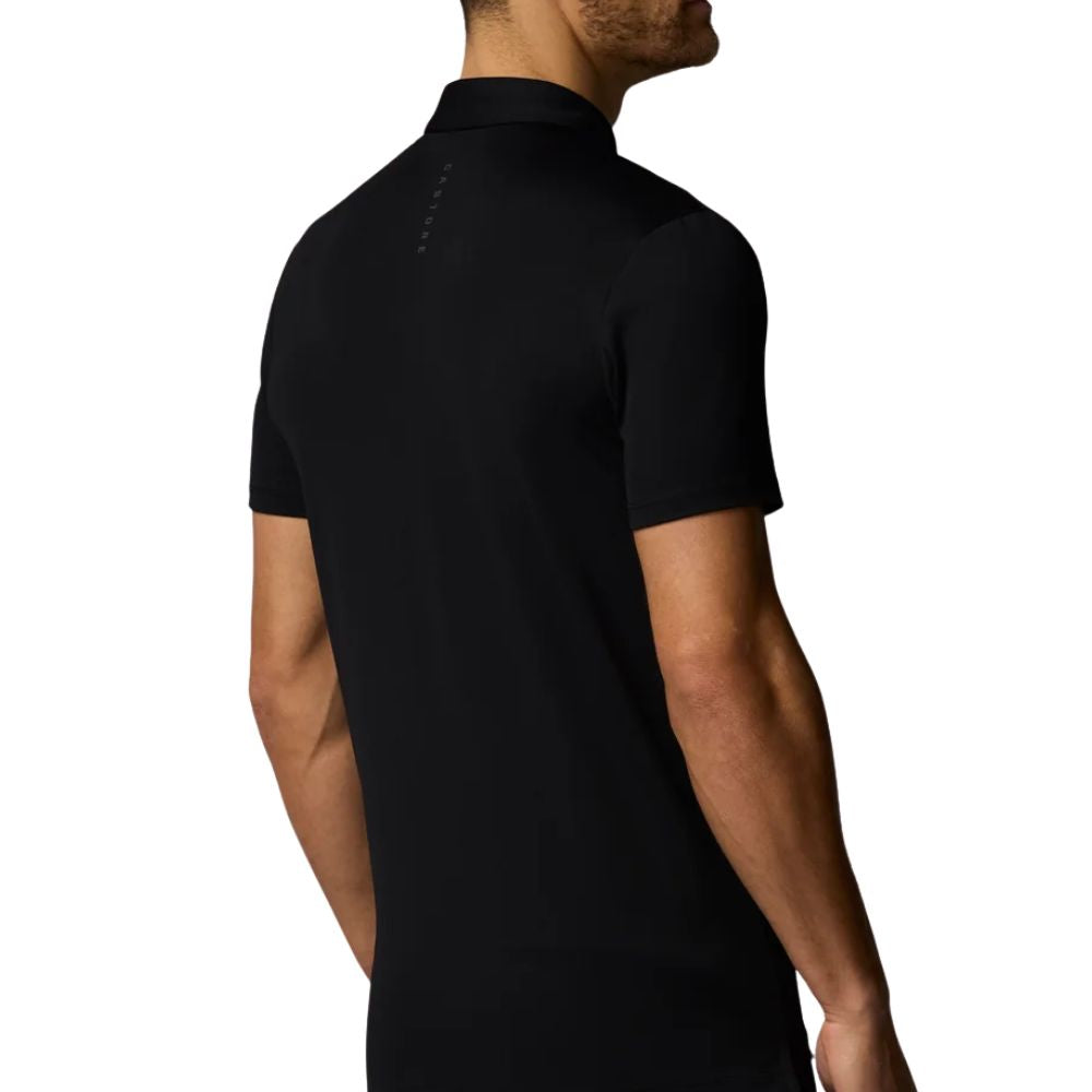 Castore Essential Short Sleeve Golf Polo - Black / Gunmetal