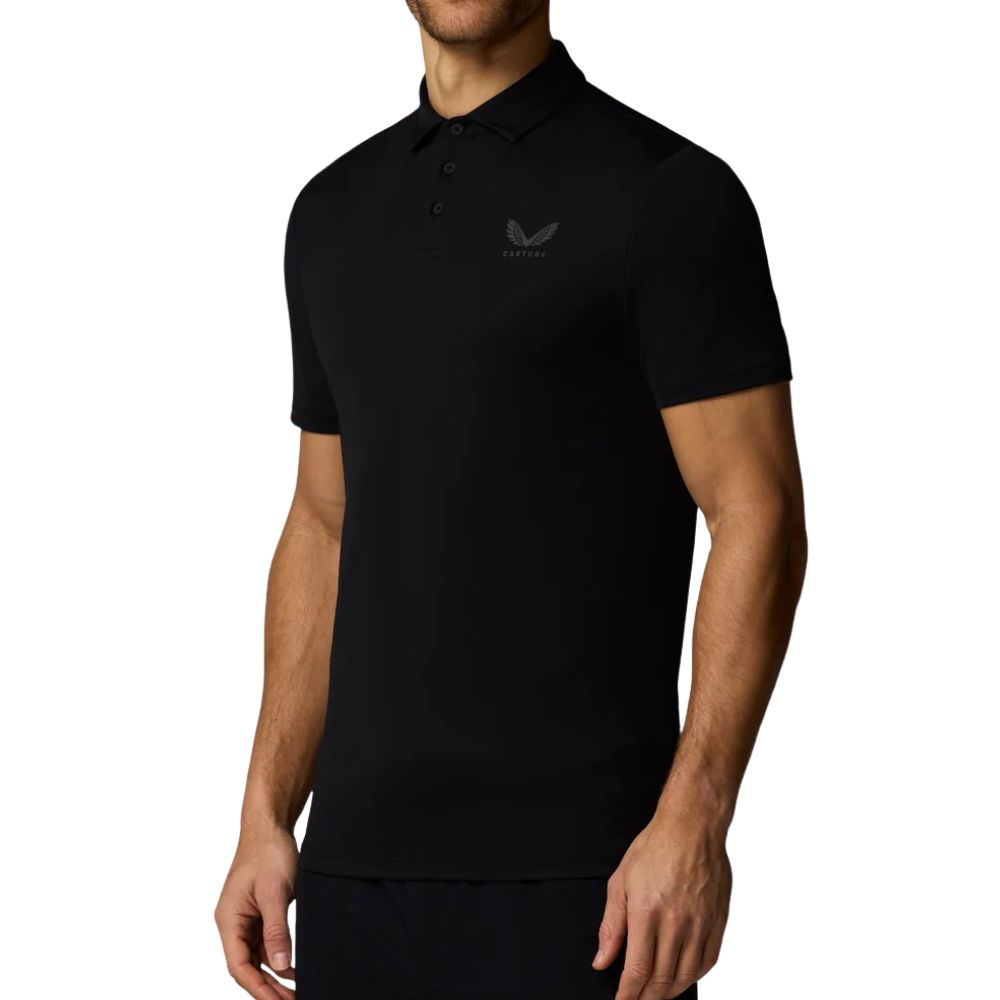 Castore Essential Short Sleeve Golf Polo - Black / Gunmetal