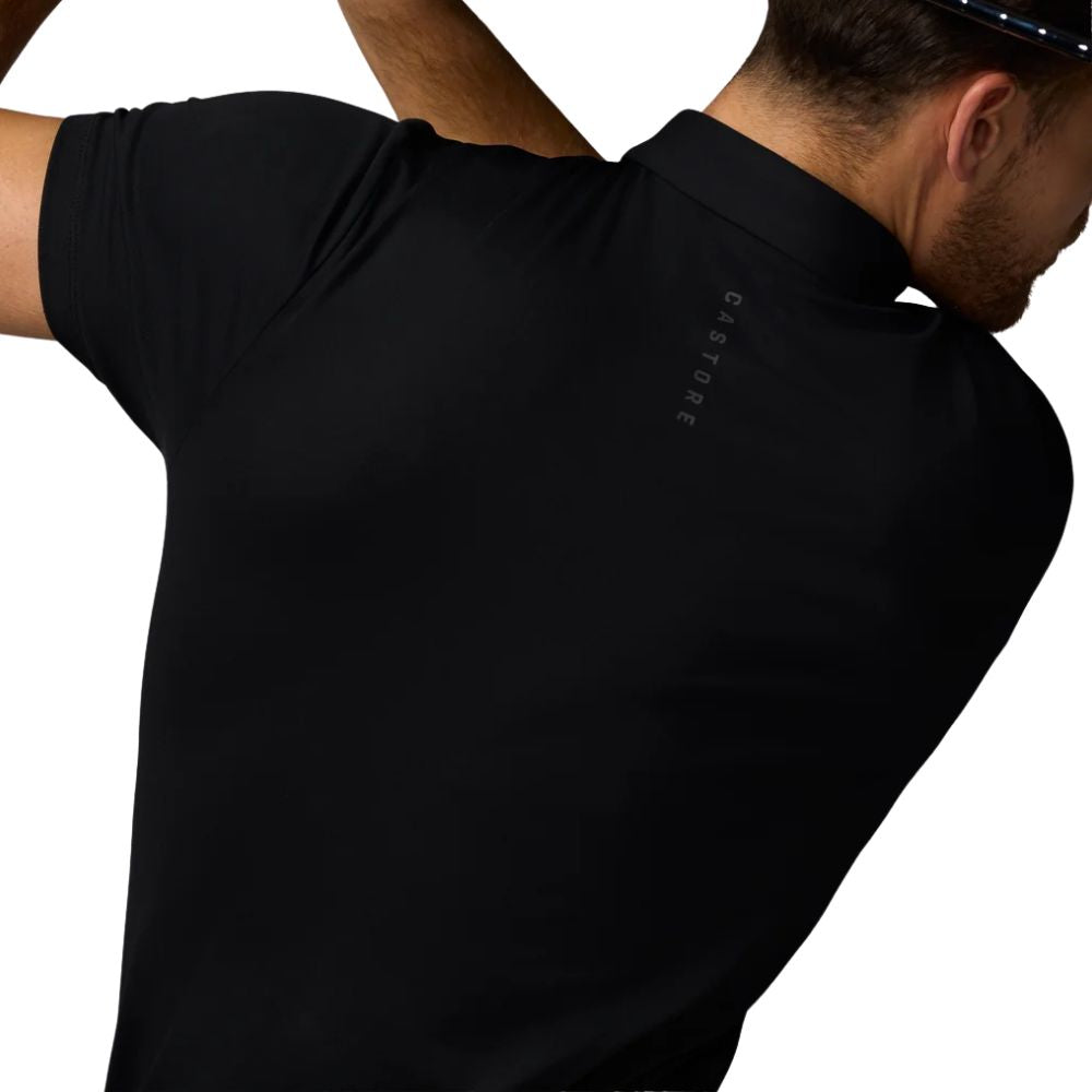 Castore Essential Short Sleeve Golf Polo - Black / Gunmetal
