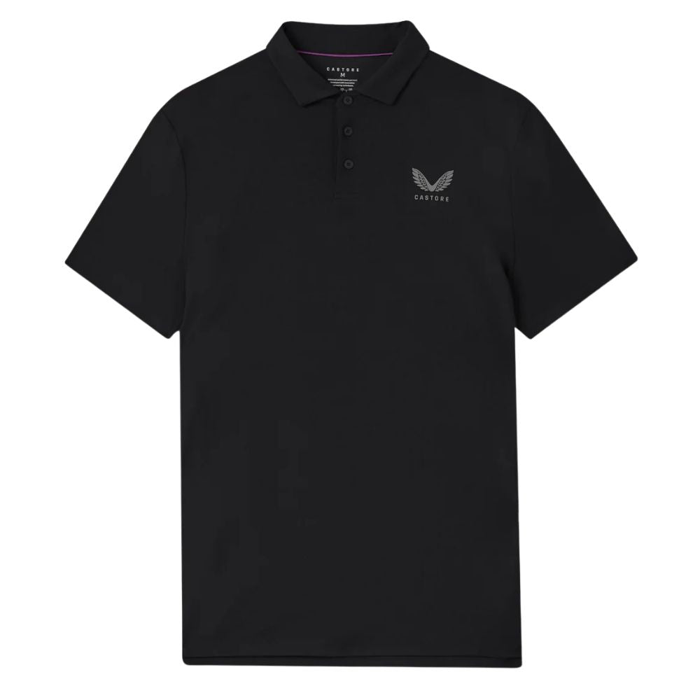 Castore Essential Short Sleeve Golf Polo - Black / Gunmetal Black / Gunmetal M