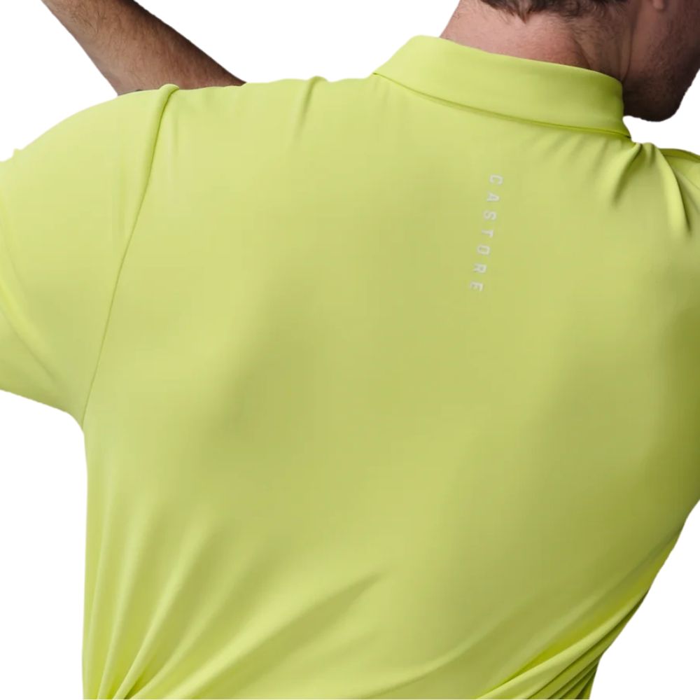 Castore Essential Short Sleeve Golf Polo - Lime / White