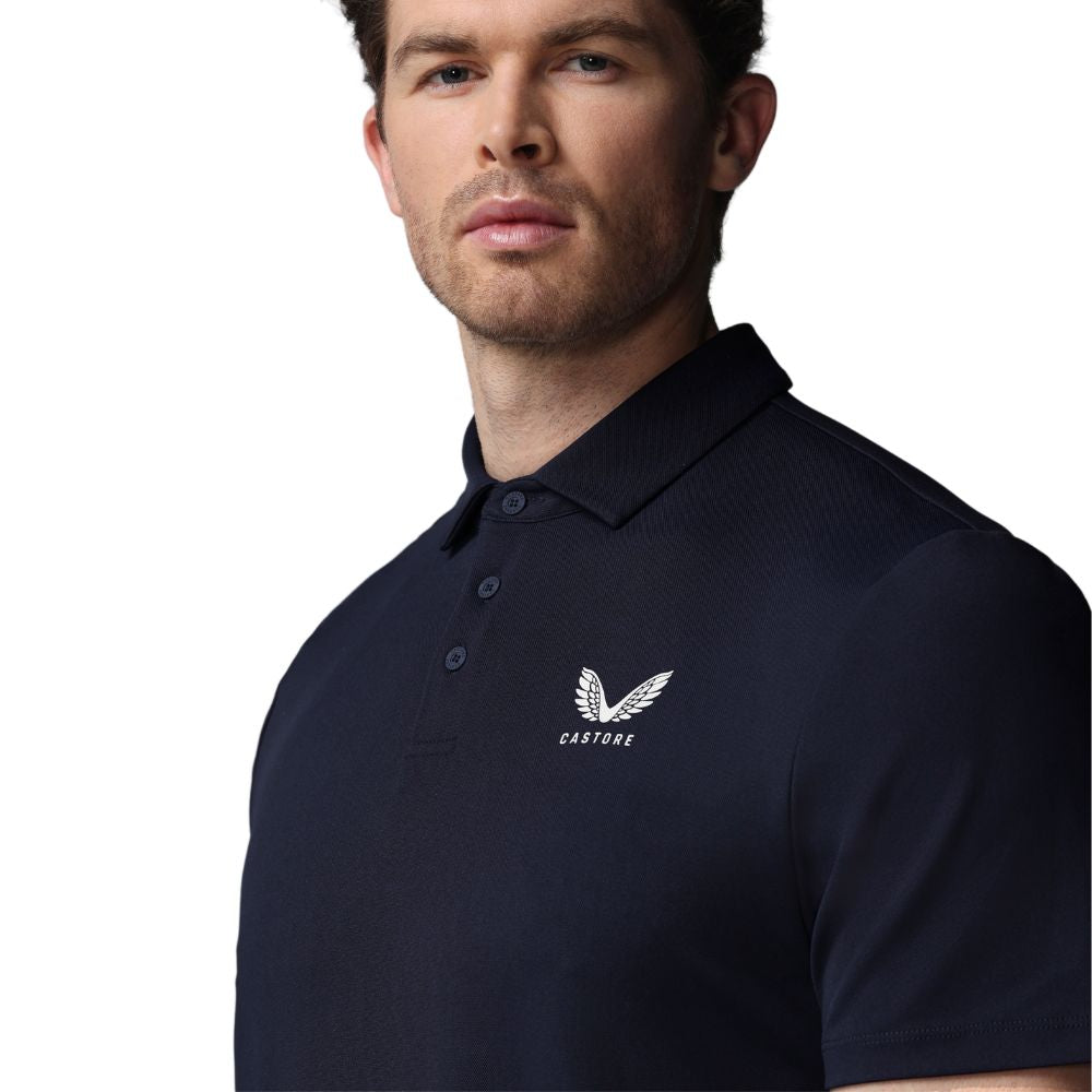 Castore Essential Short Sleeve Golf Polo - Navy / Alloy