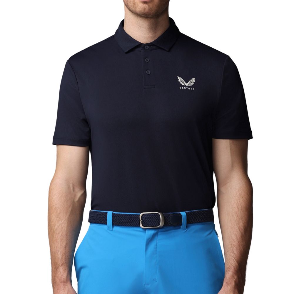 Castore Essential Short Sleeve Golf Polo - Navy / Alloy