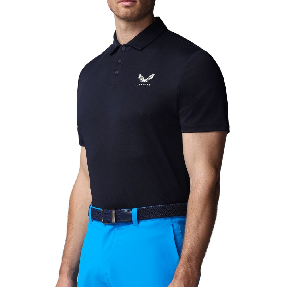 Castore Essential Short Sleeve Golf Polo - Navy / Alloy