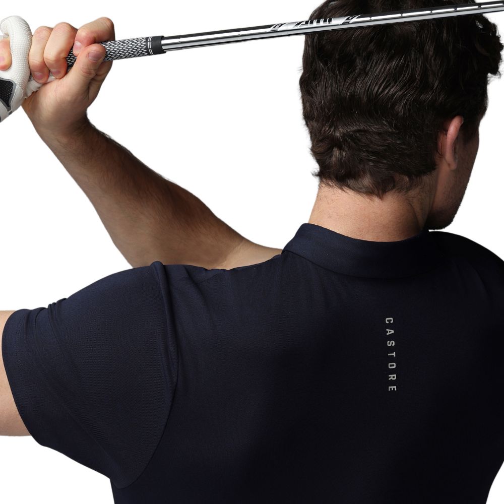 Castore Essential Short Sleeve Golf Polo - Navy / Alloy