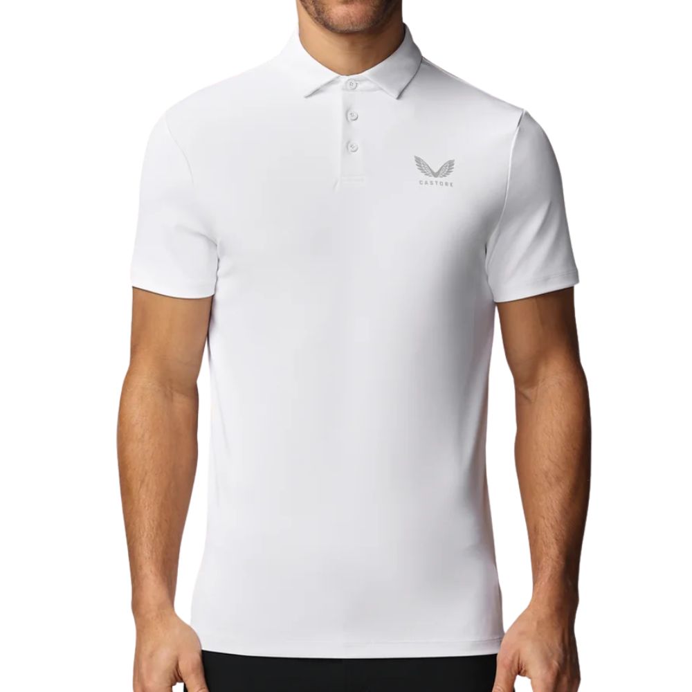 Castore Essential Short Sleeve Golf Polo - White / Alloy