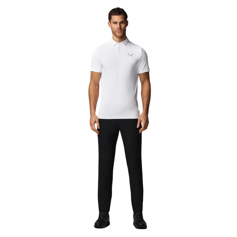Castore Essential Short Sleeve Golf Polo - White / Alloy