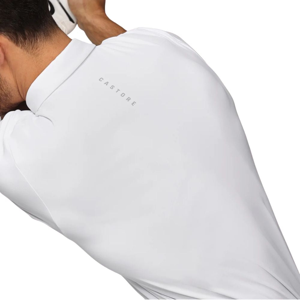 Castore Essential Short Sleeve Golf Polo - White / Alloy