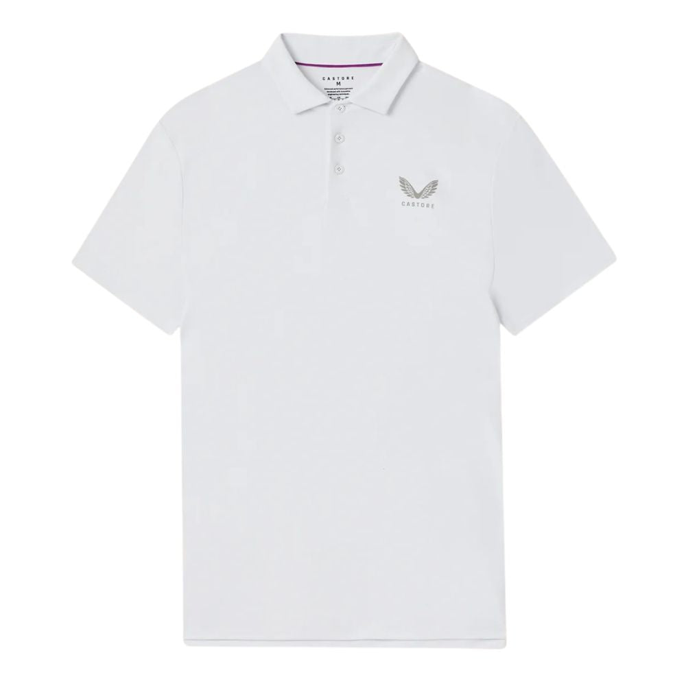 Castore Essential Short Sleeve Golf Polo - White / Alloy White / Alloy M