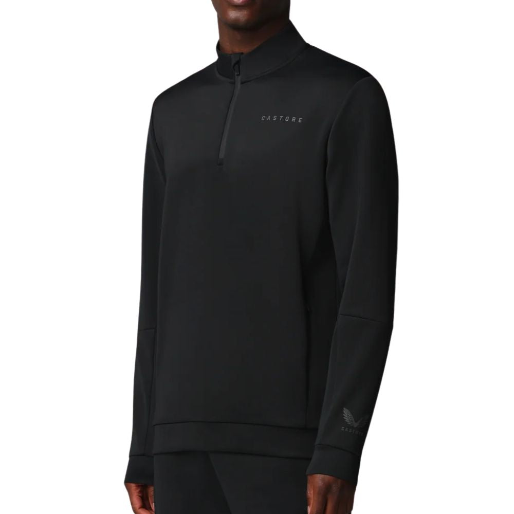 Castore Flex Long Sleeve Golf Quarter Zip Sweatshirt - Black / Gunmetal
