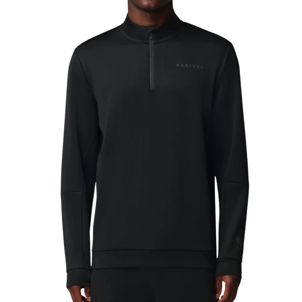Castore Flex Long Sleeve Golf Quarter Zip Sweatshirt - Black / Gunmetal