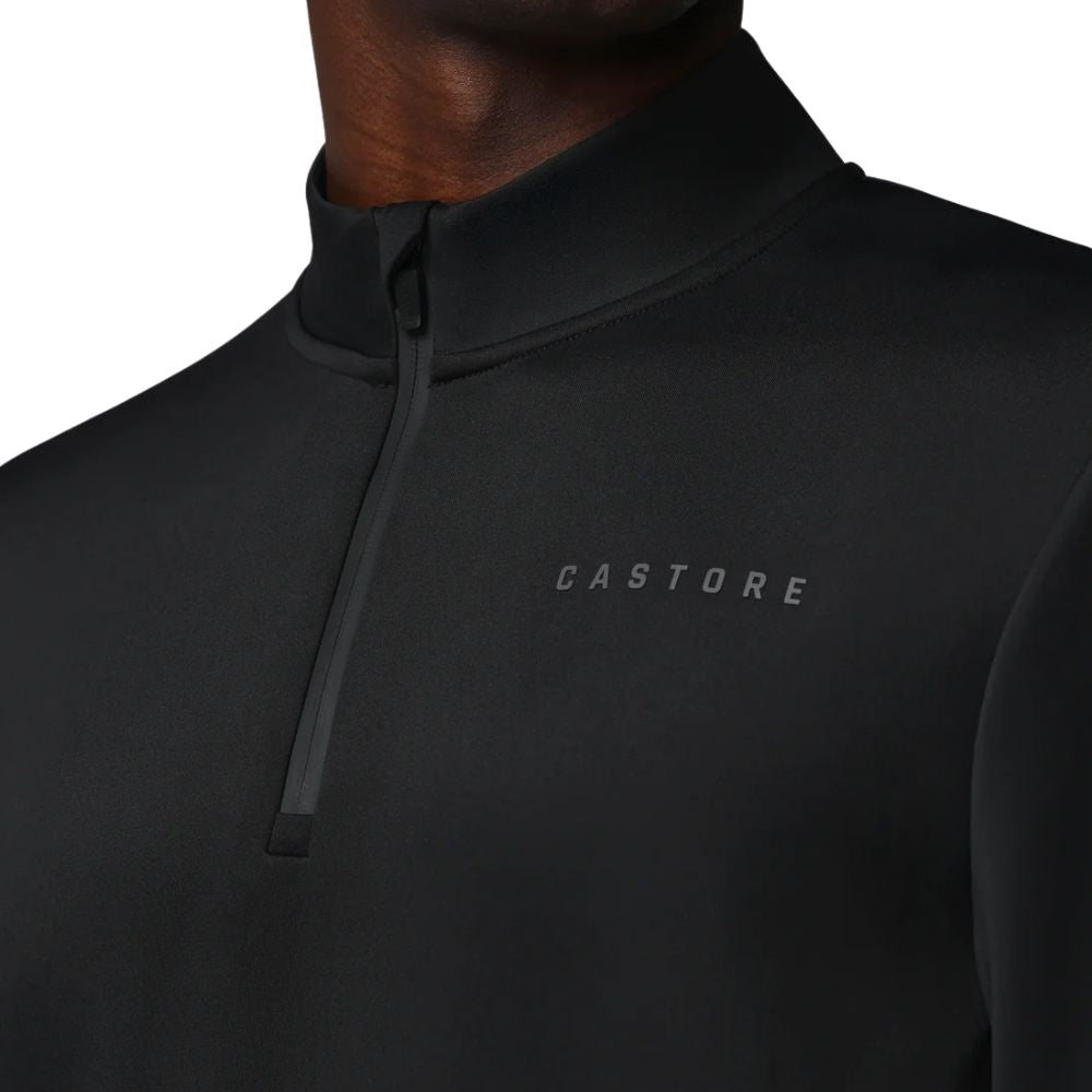 Castore Flex Long Sleeve Golf Quarter Zip Sweatshirt - Black / Gunmetal
