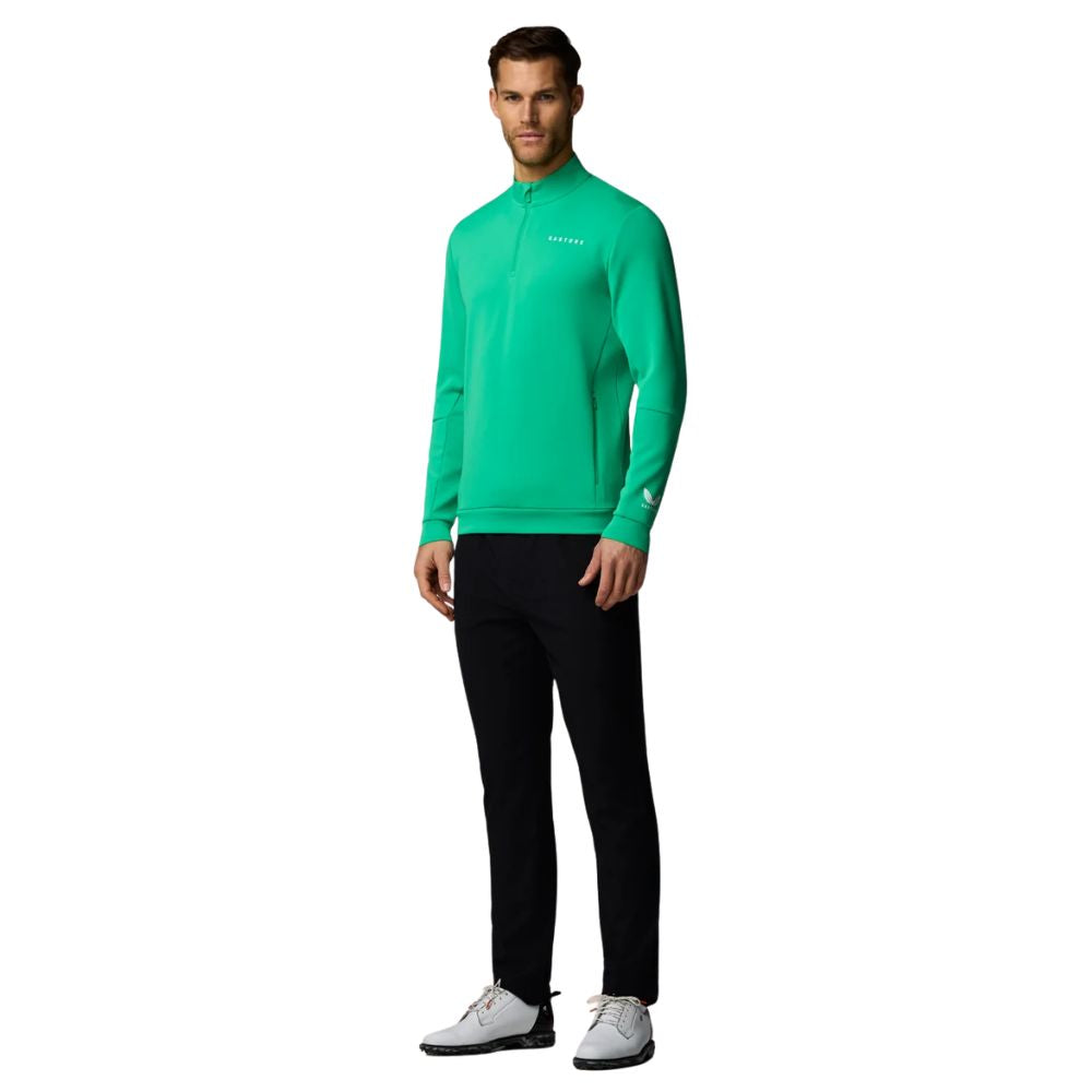 Castore Flex Long Sleeve Golf Quarter Zip Sweatshirt - Green / White