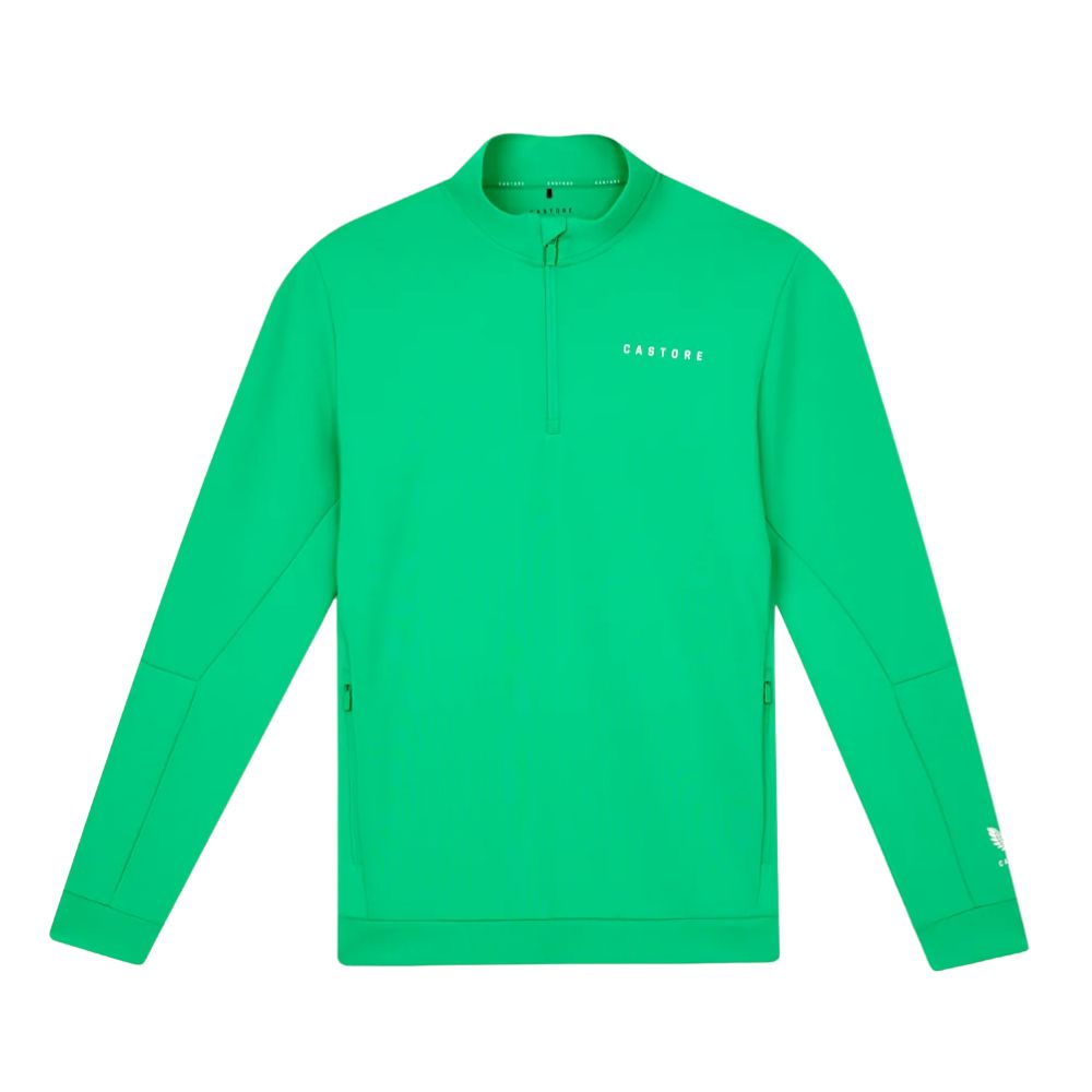 Castore Flex Long Sleeve Golf Quarter Zip Sweatshirt - Green / White Green / White M
