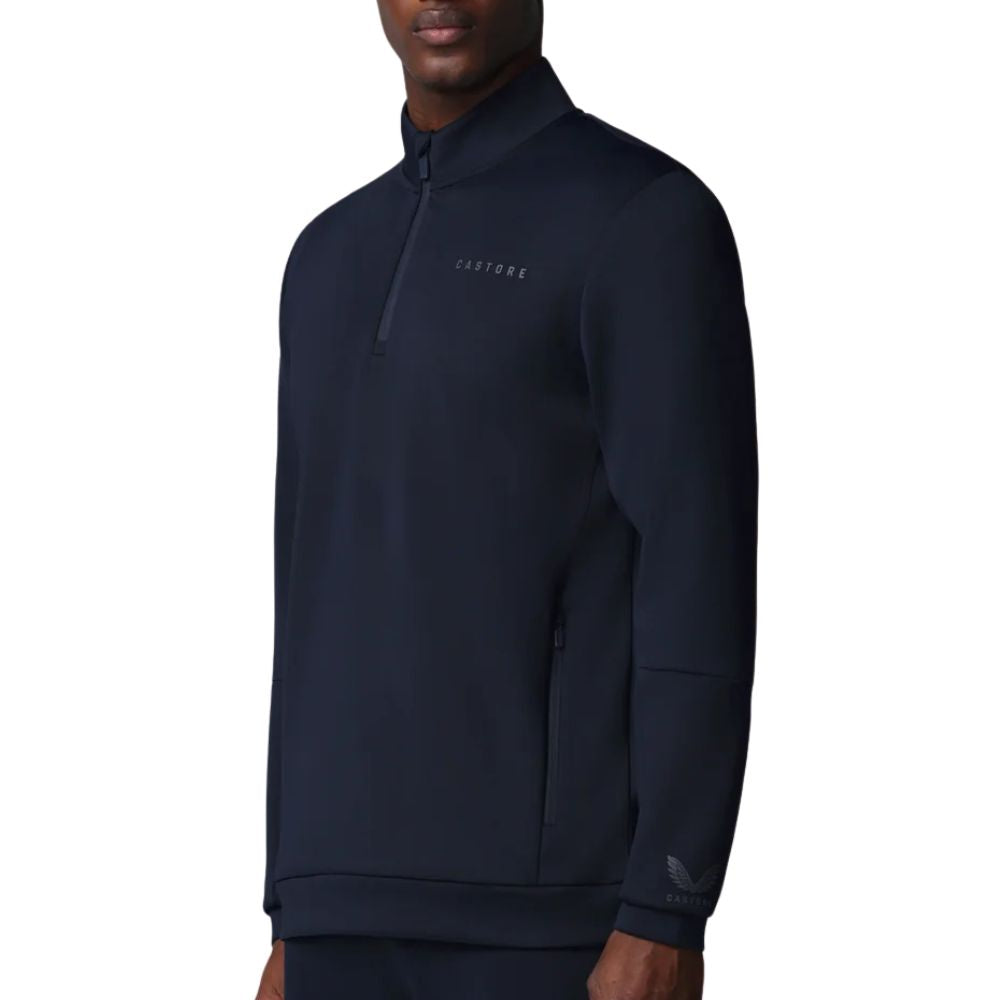 Castore Flex Long Sleeve Golf Quarter Zip Sweatshirt - Navy / Pewter