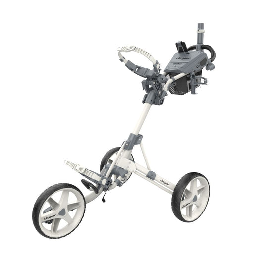Clicgear 4.5 Premium 3 Wheel Golf Push Trolley 2026 - White White