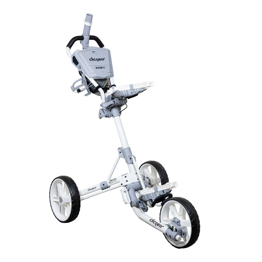 Clicgear 4.5 Premium 3 Wheel Golf Push Trolley 2026 - White