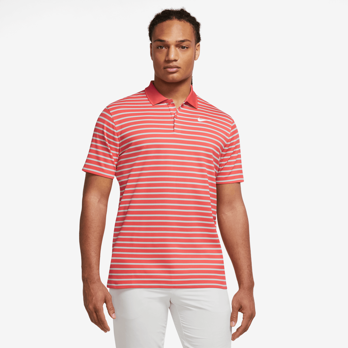 Nike Golf Dri Fit Victory Stripe Golf Polo Shirt DH0829 Orange/White 850 M 