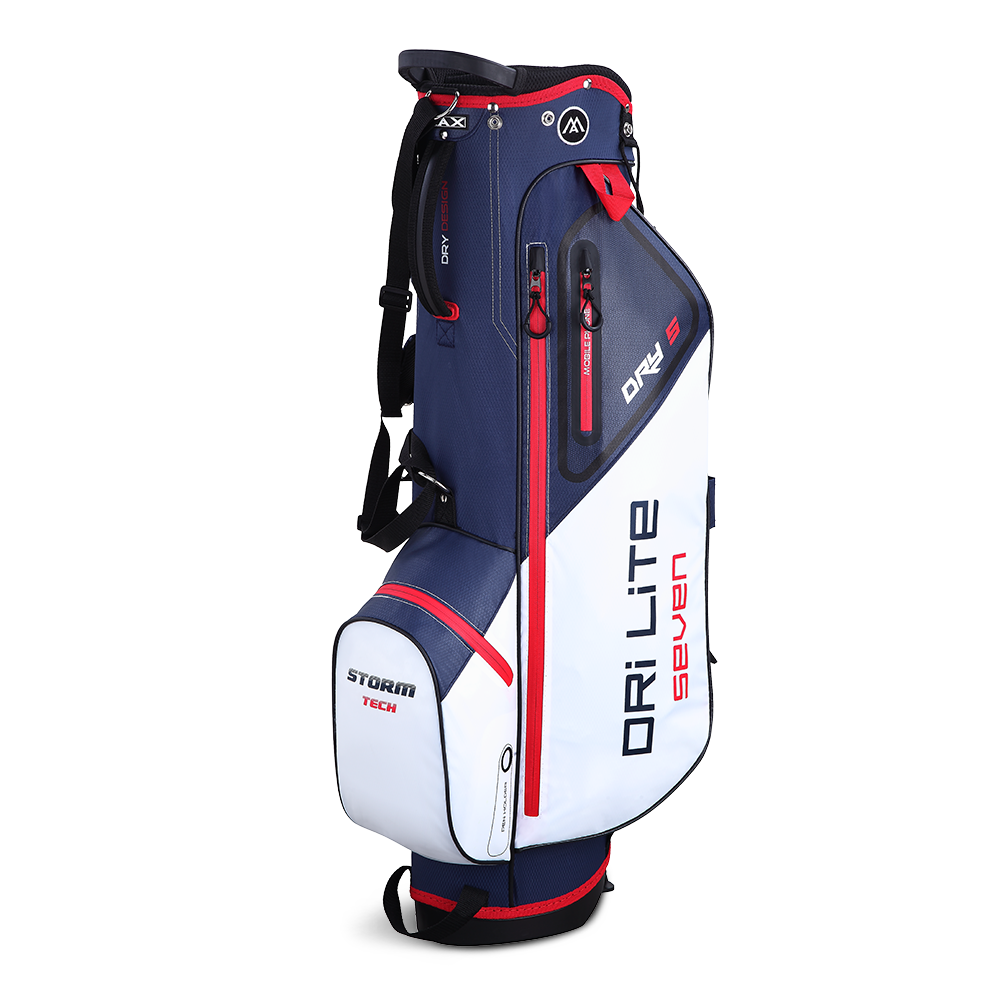 Big Max Dri Lite Seven G Golf Stand Bag 2024 - White Navy Red   