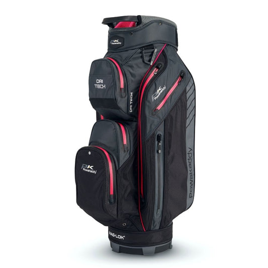 PowaKaddy Dri Tech Golf Cart Bag 2024 - Black Gun Metal Pink Black / Gun Metal / Pink Trim  
