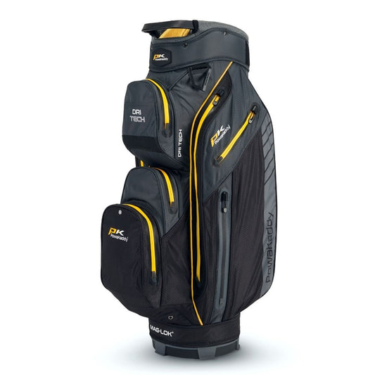 PowaKaddy Dri Tech Golf Cart Bag 2024 - Black Gun Metal Yellow Black / Gun Metal / Yellow Trim  