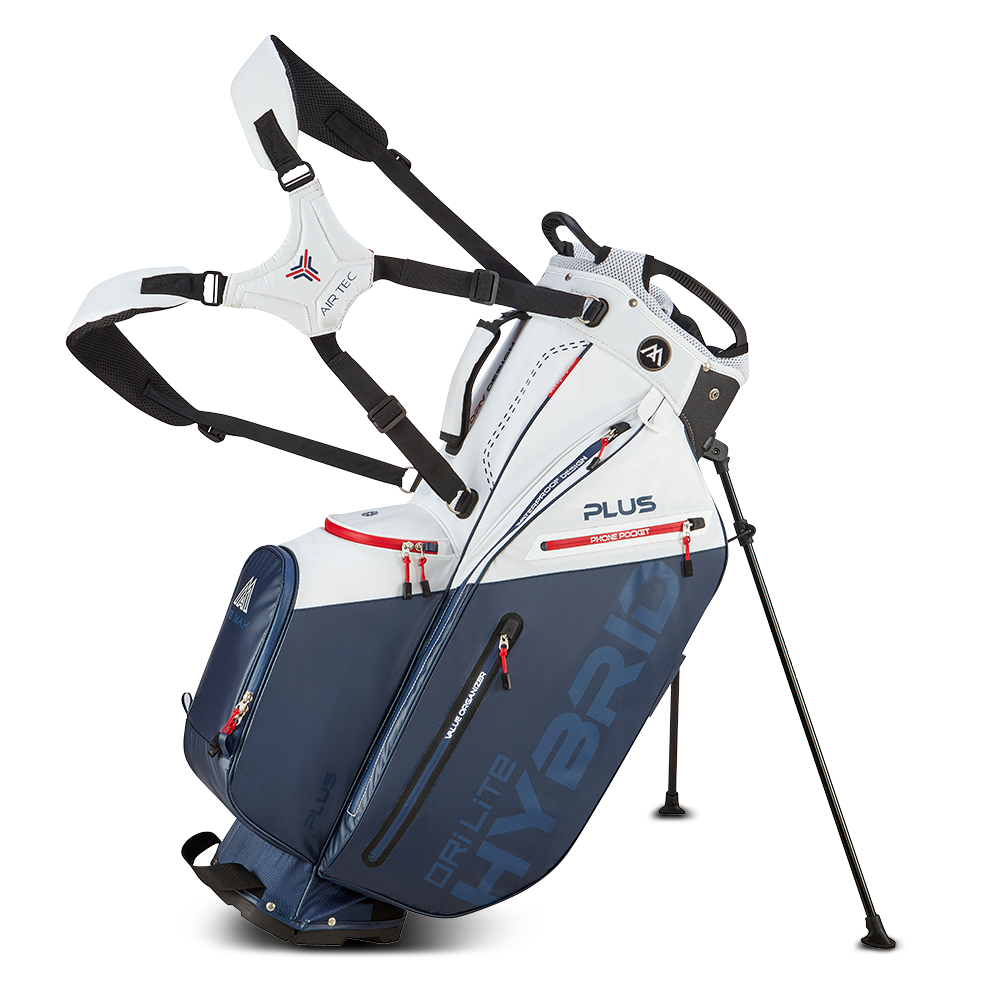 Big Max Dri Lite Hybrid Plus Golf Stand Bag 2024 - White Navy Red White / Navy / Red  